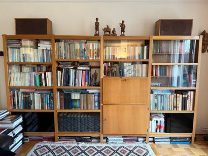 EMILE SEIGNEUR
Oak veneer bookcase with four...