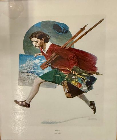 Norman ROCKWELL d'après, 
Triple autoportrait...