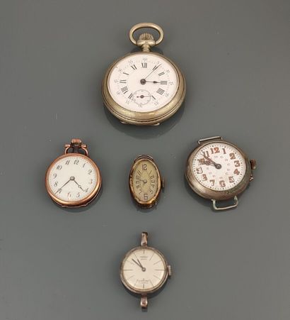 Lot de trois dos de boîtiers de montre émaillés...