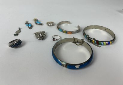 Lot de bijoux en argent 925 et 800°/°° comprenant...