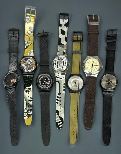 SWATCH
Lot de sept montres quartz comprenant...