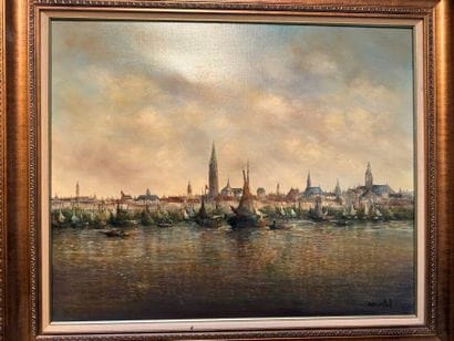 Roch KORDIAN (Né en 1950) 
Paysage hollandais
Huile...