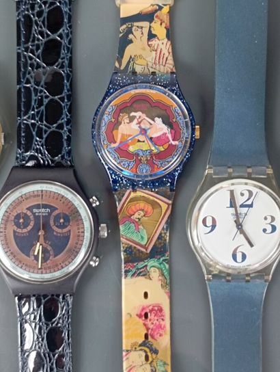 SWATCH
Lot de sept montres quartz comprenant...