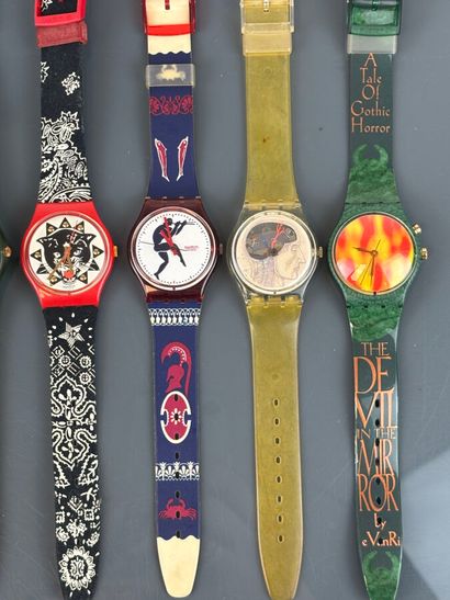 SWATCH
Lot de sept montres quartz comprenant...