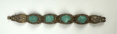 CHINE
Bracelet articulé en vermeil 800°/°°...