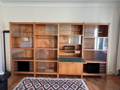 EMILE SEIGNEUR
Oak veneer bookcase with four...