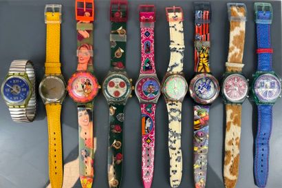SWATCH
Lot de neuf montres quartz comprenant...