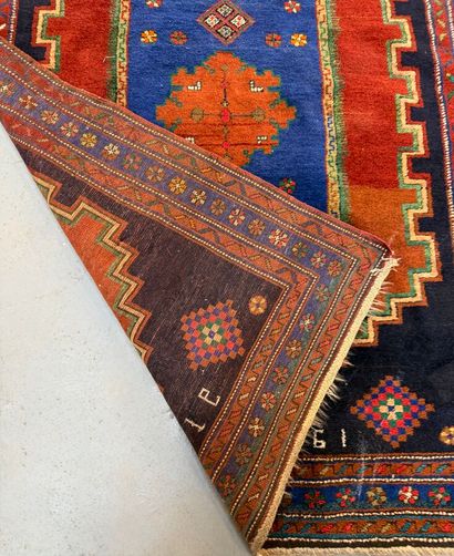 Persian wool carpet decorated with mirahb,...
