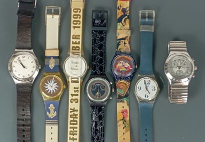 SWATCH
Lot de sept montres quartz comprenant...
