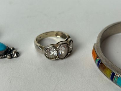 Lot de bijoux en argent 925 et 800°/°° comprenant...