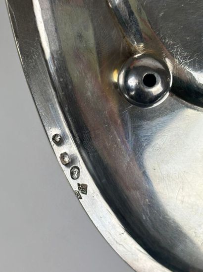 Présentoir en argent 950°/°°, de forme oblongue,...