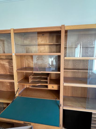 EMILE SEIGNEUR
Oak veneer bookcase with four...