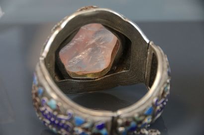 CHINE
Deux bracelets en argent 800°/°° à...