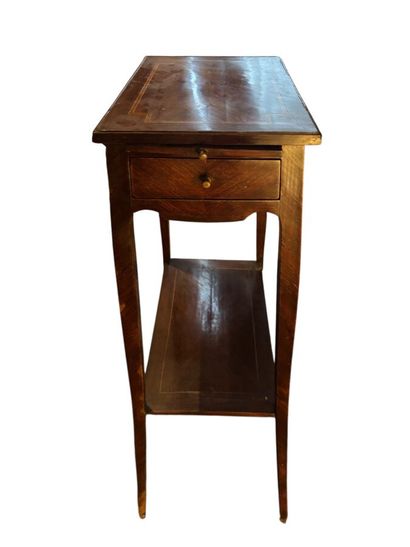 Veneered writing table inlaid with fillets,...