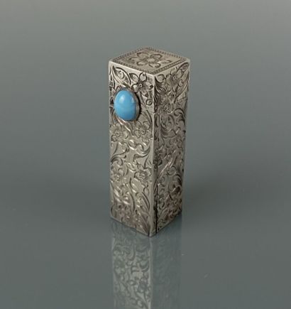 Étui à rouge à lèvre en argent 800°/°°gravé...