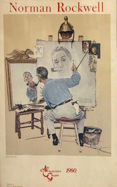 Norman ROCKWELL d'après, 
Triple autoportrait...