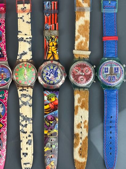 SWATCH
Lot de neuf montres quartz comprenant...