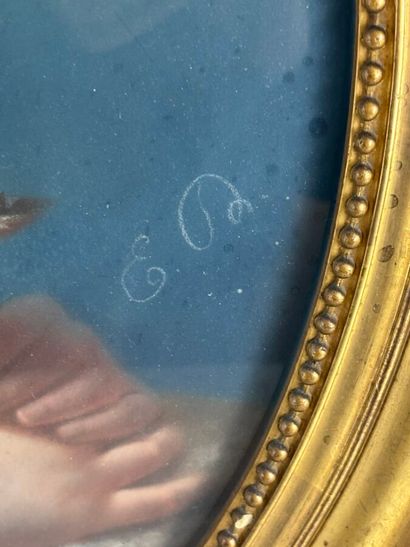 ECOLE DU XIXE SIECLE
Jeune bergère à la brebis
Pastel...