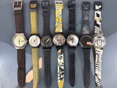 SWATCH
Lot de sept montres quartz comprenant...