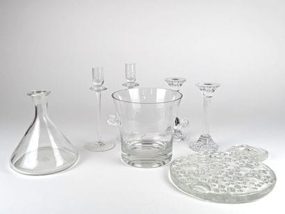 Paire de bougeoirs à pans coupés VILLEROY...
