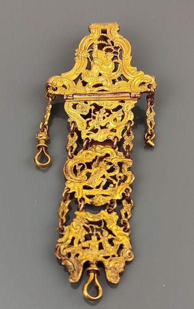 Bracelet articulé en pomponne à décor en...