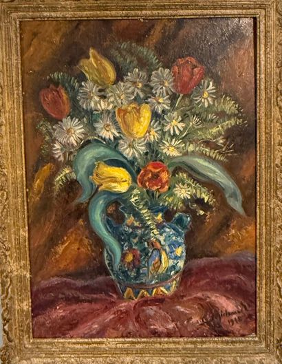 Gilbert MICHAUD (né en 1948)
Vase de fleurs.
Huile...