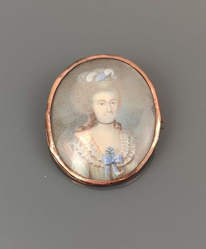 Broche ornée d'une miniature de la fin du...