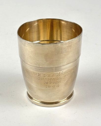 JEAN PUIFORCAT - Paris
925°/°° silver goblet,...