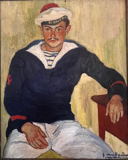 G.VAN HOUTEN (XIXe-XXe)
Portrait d'un marin,...
