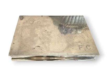 Silver cigar case, 835 °/°°, F.C. monogram,...