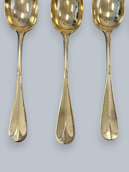 Six dessert forks, six spoons, and six teaspoons...