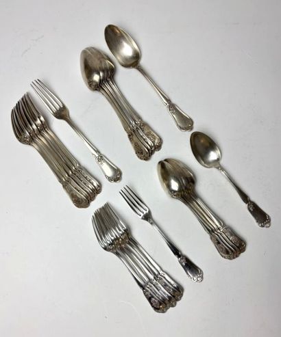 Rocaille-style 925 °/°° silver tableware...