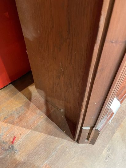 Pair of flamed mahogany bookcases with two...