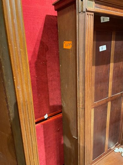Pair of flamed mahogany bookcases with two...