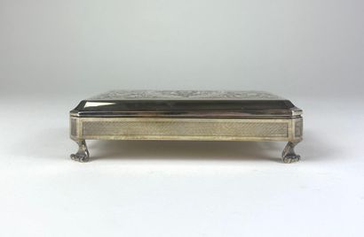 800° silver box /°° rectangular with beveled...
