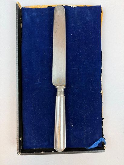 Twelve dessert knives, with 950°/°° silver...