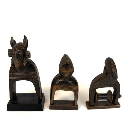 SENUFO, Ivory Coast
Set of three loom pulleys:...