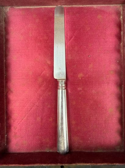 Twelve dessert knives, with 950°/°° silver...