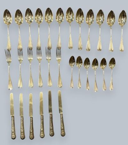 Six dessert forks, six spoons, and six teaspoons...