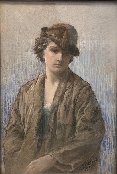 C. BATAILLE (XXe siècle) 
Portrait de femme...