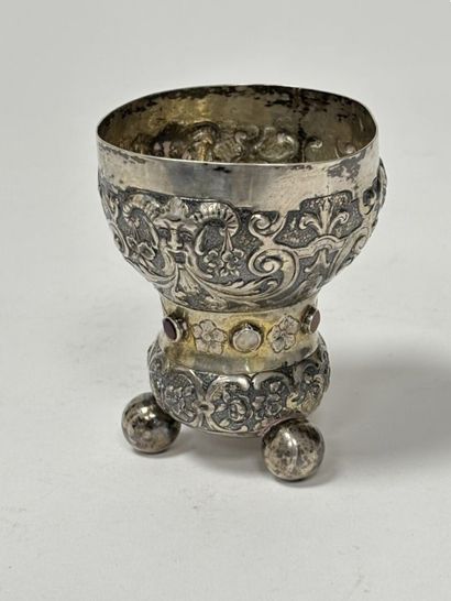 800°/°° silver chalice, partially vermeil,...