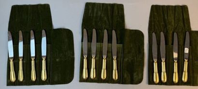 CHRISTOFLE 
12 filet knives with 925°/°°...