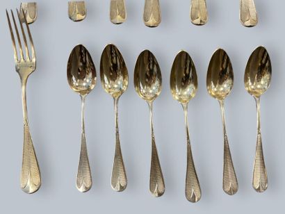 Six dessert forks, six spoons, and six teaspoons...