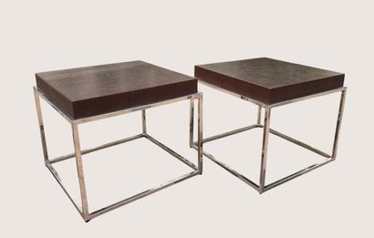 Julie PRISCA 20th century 
Pair of side tables...
