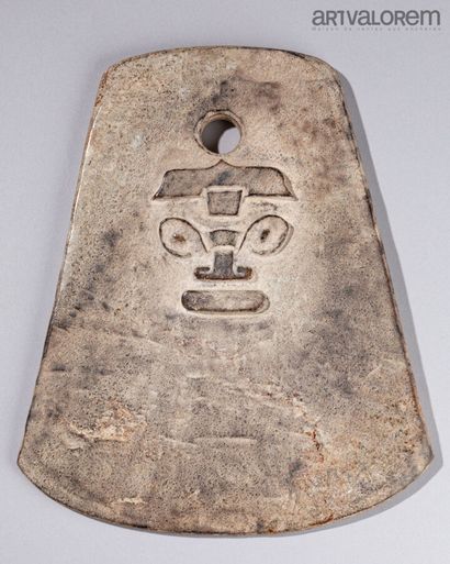 CHINA, 20th century
Votive axe made of brown...
