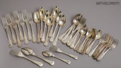 HENIN 
950°/°° silver cutlery set, 