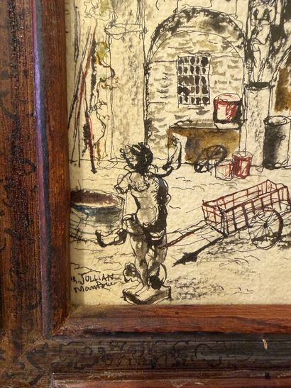 Philippe JULLIAN (1919-1977) 
Scène de rue...