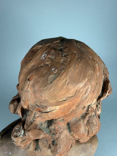 Andrée WEGL (XIX)
Girl with doll, 
Terracotta...