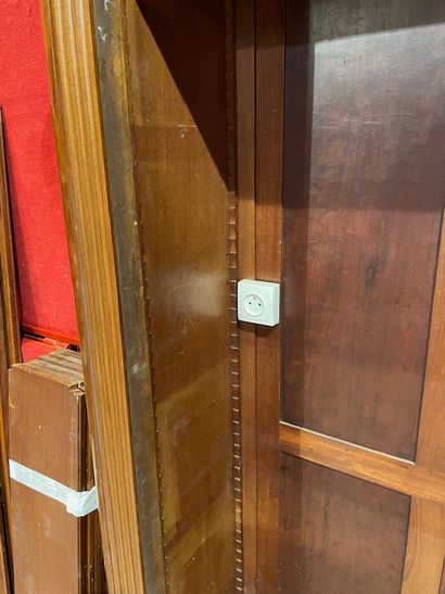 Pair of flamed mahogany bookcases with two...