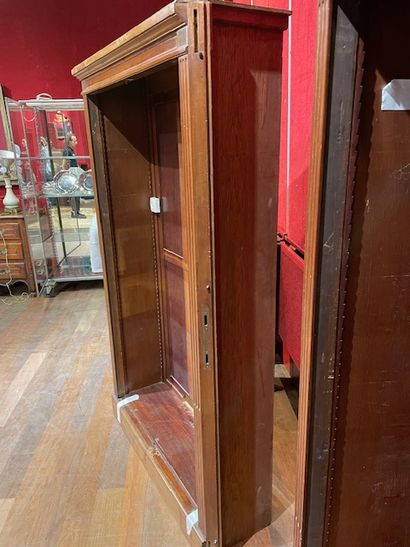Pair of flamed mahogany bookcases with two...